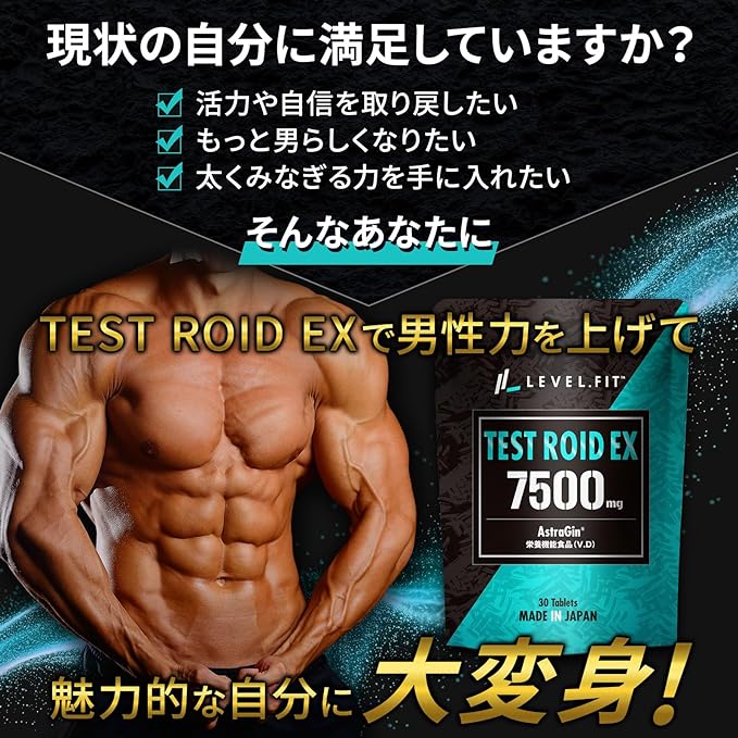 LEVEL.FIT Testoroid EX Testosterone Testofen Nutritional Functional Food Vitamin D Made in Japan 30 tablets (10 times) Trial use - BeesActive Australia