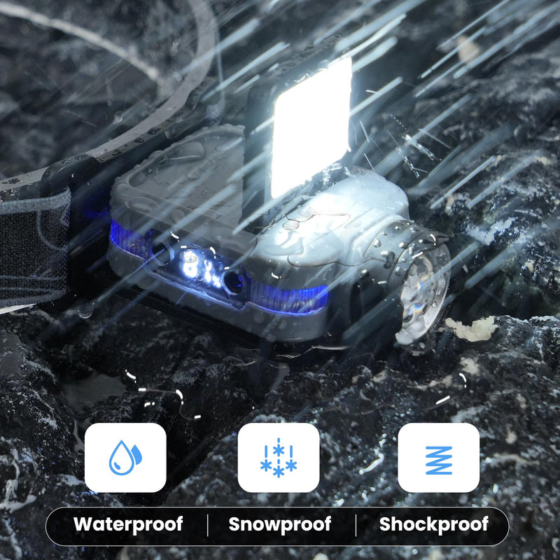 Foleto Hard Hat Clip Lights, 800lm Rechargeable Dimmable Clip on Cap Lights, 180° Adjustable Waterproof Bright Headlamp Flashlight Led Hat Light for Running, Fishing, Camping, Hunting, Working(T151)