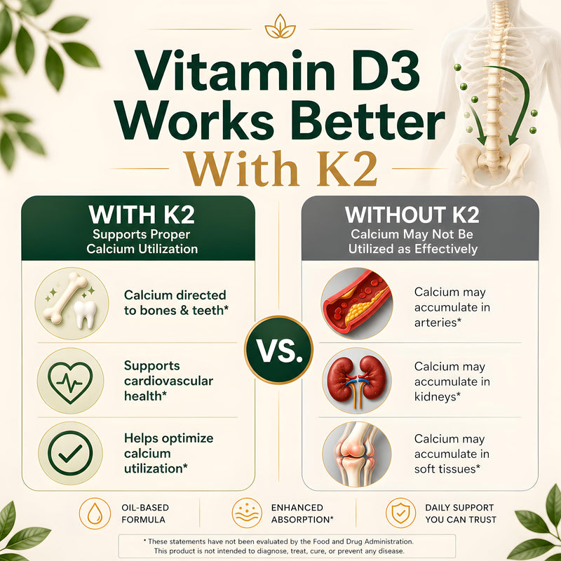 Vitamin D3 K2 Liquid Drops in MCT Oil – 5000 IU Vitamin D3 (125 mcg) + 100 mcg Vitamin K2 MK-7 – Unflavored – 60 mL – 30 Servings