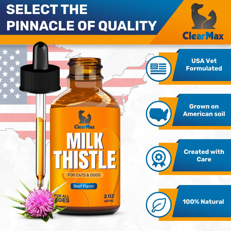Milk Thistle for Dogs and Cats – Milk Thistle Supplement for Dogs and Cats – Kidney Support – 2 Oz - PawsPlanet Australia
