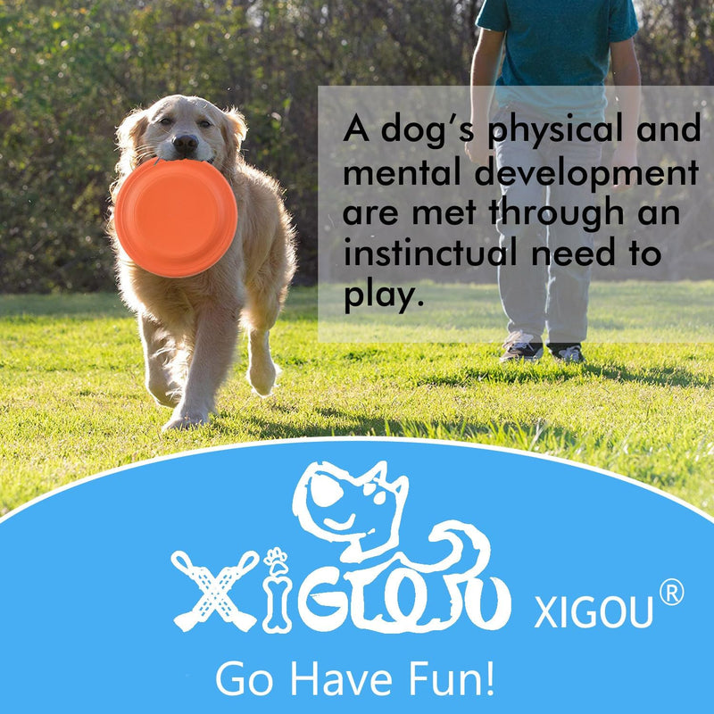 Dog Flying Disc - Durable Rubber Flying Disc Dog Toy - 9.25" Indestructible Rubber Dog Flying Discs Flyer Dog Toys - Puncture Resistant & Bite Resistant Extremely - for Medium Large Dogs Orange - BeesActive Australia