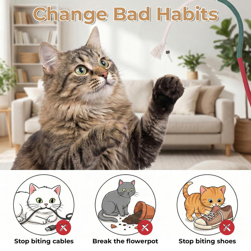 7 Pcs Cat Chew Toys Cat Toy, Rope & Silvervine Sticks, Cats Toys for Indoor Cats, Kitten Teething Dental Care, Teeth Cleaning & Boredom Relief
