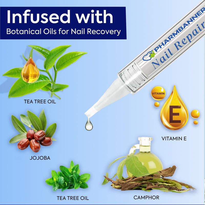 Nail Fungus Treatment Extra Strength: 25% Undecylenic Acid Formula - Toenail Fungus Treatment Kit with 5 Pens & Nail File for Ingrown Nails, Discoloration & Brittle Nails 0.1 Fl Oz (Pack of 5)