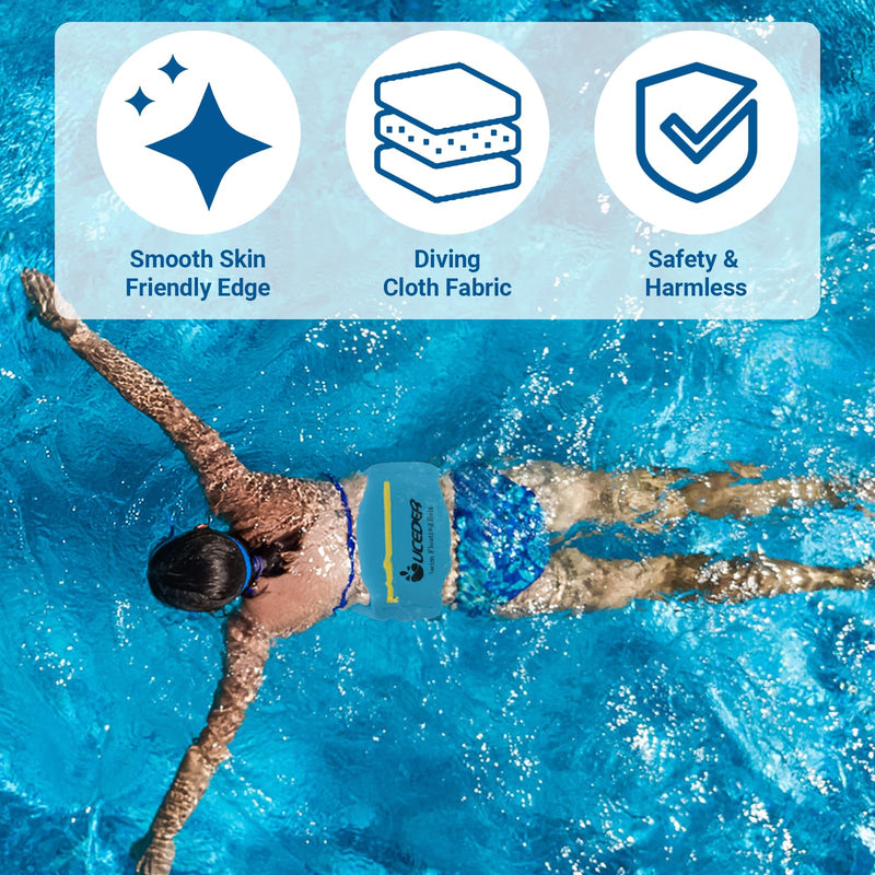 UCEDER Swim Belt,Adjustable Flotation Belt,Water Aerobics Belt with Zippered Pocket,3-Section EPE Swimming Buoyancy Belt,Pool Exercise Equipment for Cross Training, Aqua Jogging Large Adult