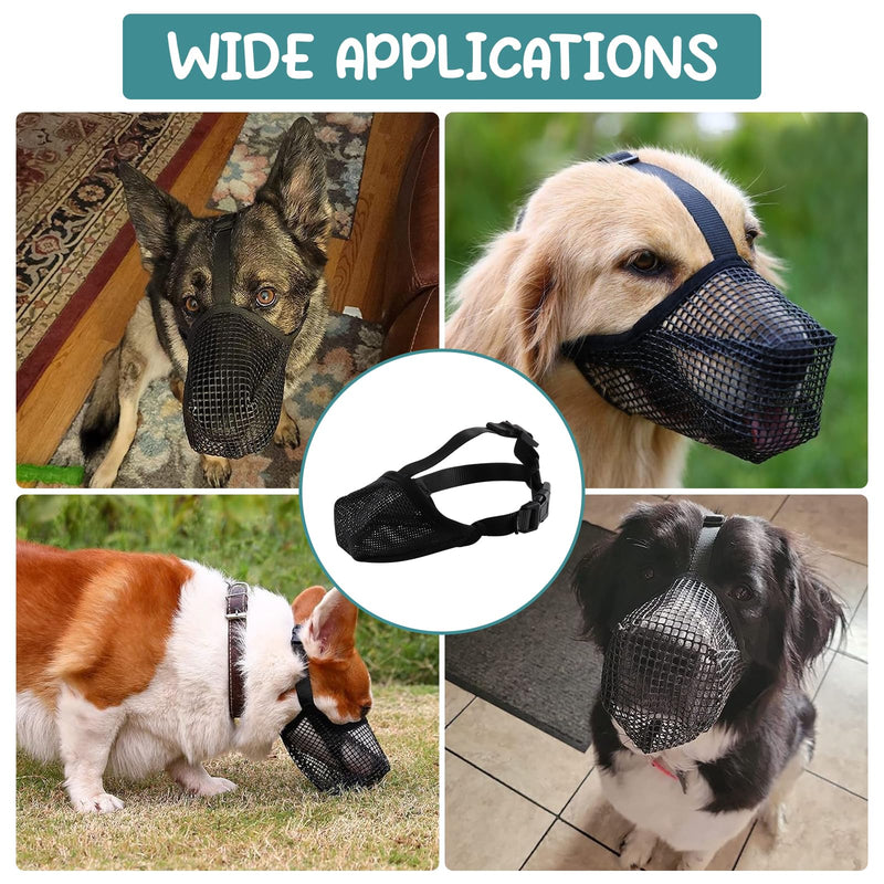 Breathable Mesh Muzzle, XS Muzzle for Pets, Soft Nylon Muzzle, Black Muzzle for Anti Biters, Muzzle with Adjustable Loop, Adjustable Muzzles for Puppies Outdoors - BeesActive Australia
