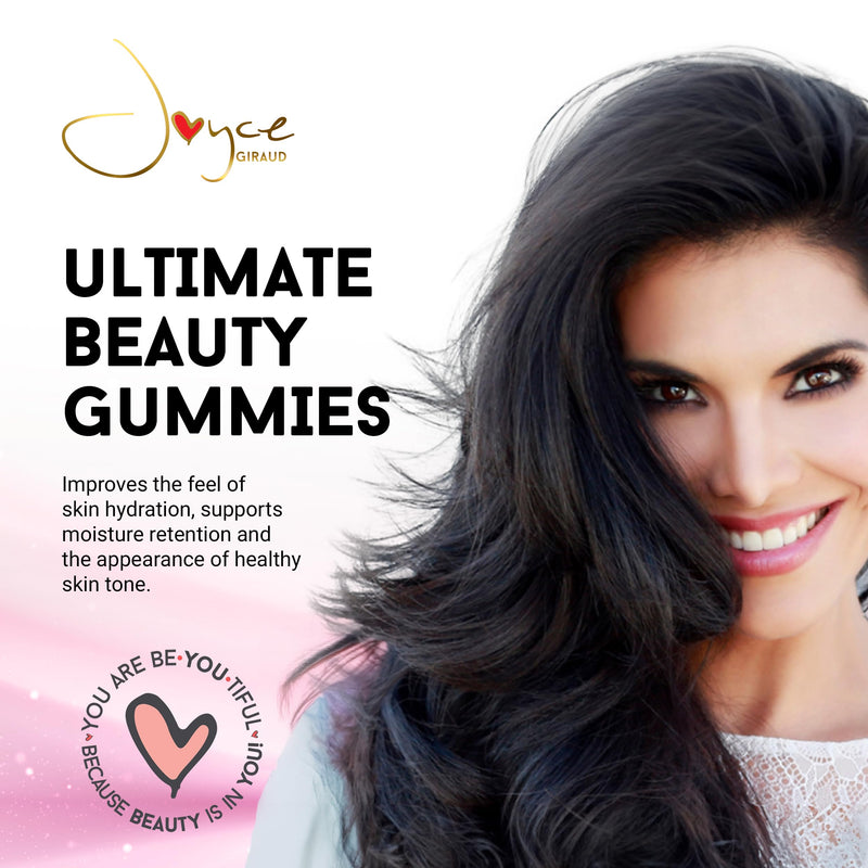 Joyce Giraud Ultimate Beauty Gummies, 180 Gummies, 60-Day Supply | Daily Supplement with Prebiotics, Supports Skin Hydration, Moisture Retention and Healthy Skin Tone, With Hyaluronic Acid 60-Day Supply (180 Gummies)