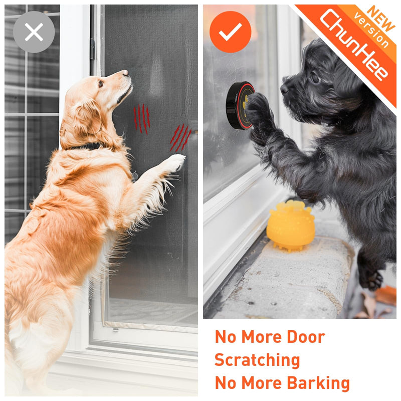 ChunHee Dog Bells to Go Outside,Dog Door Bell for Dogs to Ring to Go Outside,Bells for Dog Training to Go Outside,Dog Bell with Adjustable Volume,1 receivers & 1 Dog Buttons [Black, New 2024] 1 Black Receiver+1 Black Button - BeesActive Australia