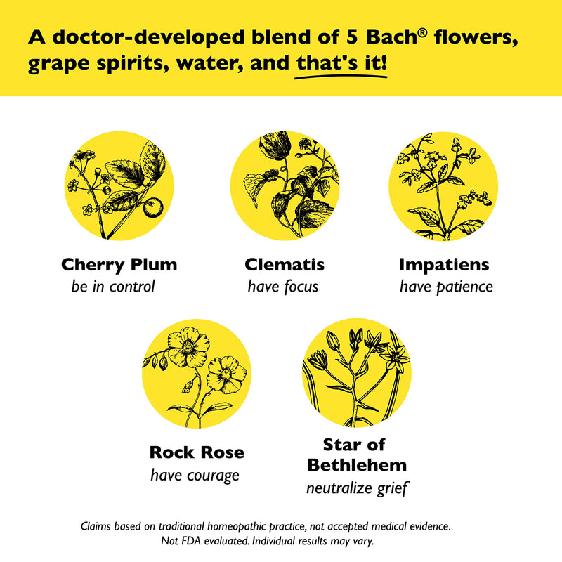 Bach RESCUE Remedy Dropper, Natural Stress Relief, Homeopathic Flower Essence, Vegan, Gluten & Sugar-Free, Non-Habit Forming, 2 Pack, 20mL Ea