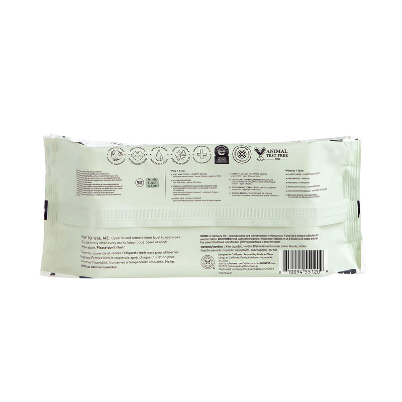 The Honest Company Clean Conscious Unscented Wipes , Over 99% Water, Compostable, Plant-Based, Baby Wipes , Hypoallergenic for Sensitive Skin, EWG Verified , Pattern Play, 60 Count - BeesActive Australia