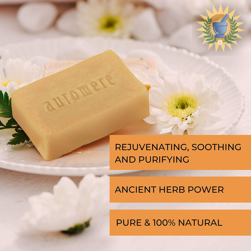 Auromere Ayurvedic Soap Variety Pack - 3 x 2.75oz Natural Soap Bars - Handmade Vegan Soap with Ayurvedic Herbs & Organic Neem - BeesActive Australia