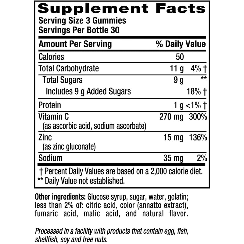 Vitafusion Power Zinc Gummy Vitamins, Strawberry Tangerine Flavored Immune Support (1), 90 Count 90 Count (Pack of 1) - BeesActive Australia