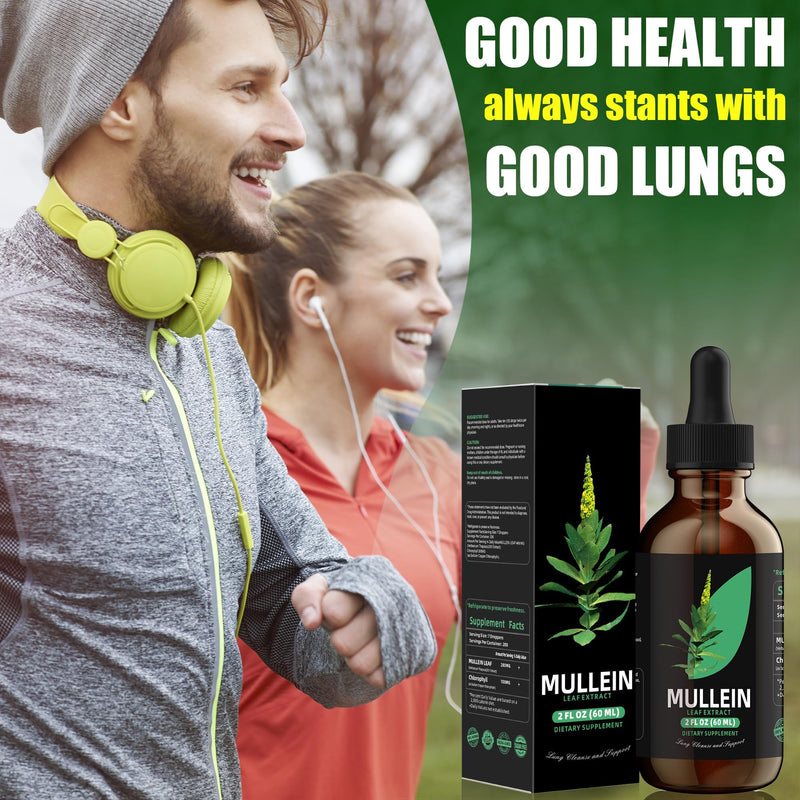YUMOYI Chlorophyll&Mullein Drops for Lungs - Support Lung Cleanse & Respiratory Function for Healthy Breathing - Natural Supplement, Tincture Drops | Non-GMO, Vegetarian | 1 Month Supply