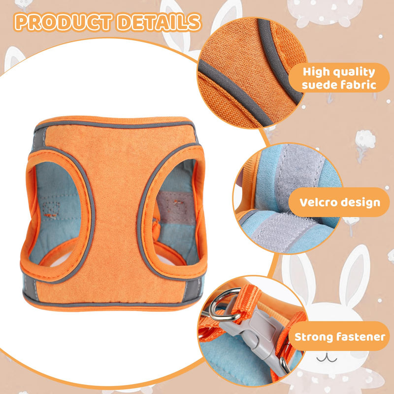 Rabbit Harness and Leash Set with Reflective, Rabbit Vest Harness for Rabbits Ferret Small Pig Puppy Walking Supplies (Blue, Medium) Blue - BeesActive Australia