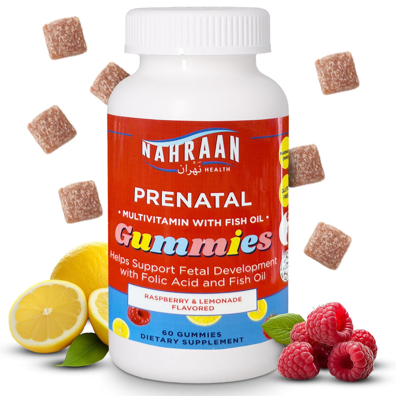 Halal Prenatal Gummies for Women - Halal Gummy Prenatal Vitamins with DHA and Folic Acid for Before/During/After Pregnancy, 60 Count, 30 Day Supply