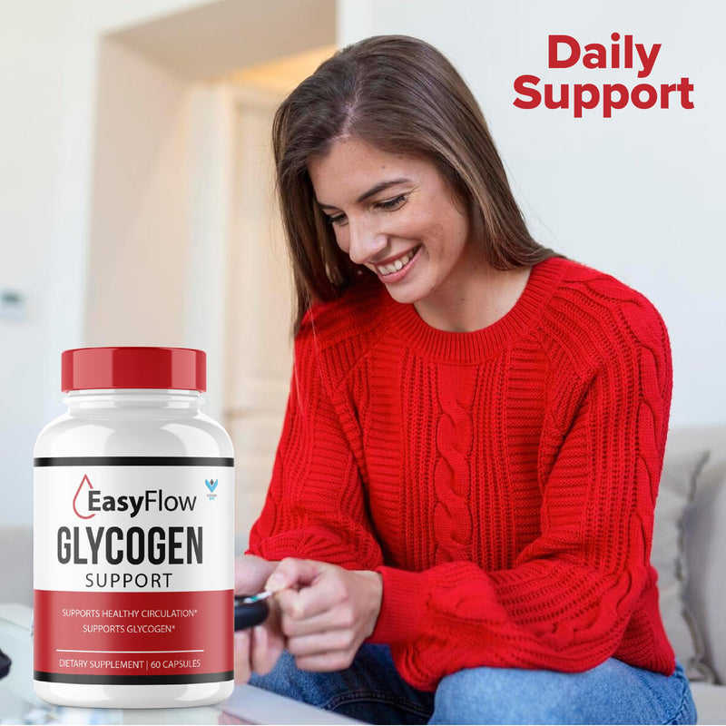 Easy Flow Glycogen Support EasyFlow Glyco Pills, Easy Flow Maximum Strength Glycogen Health and Blood Support Supplement, EasyFlow Advanced Glyco Optimizer Official Formula - 60 Capsules