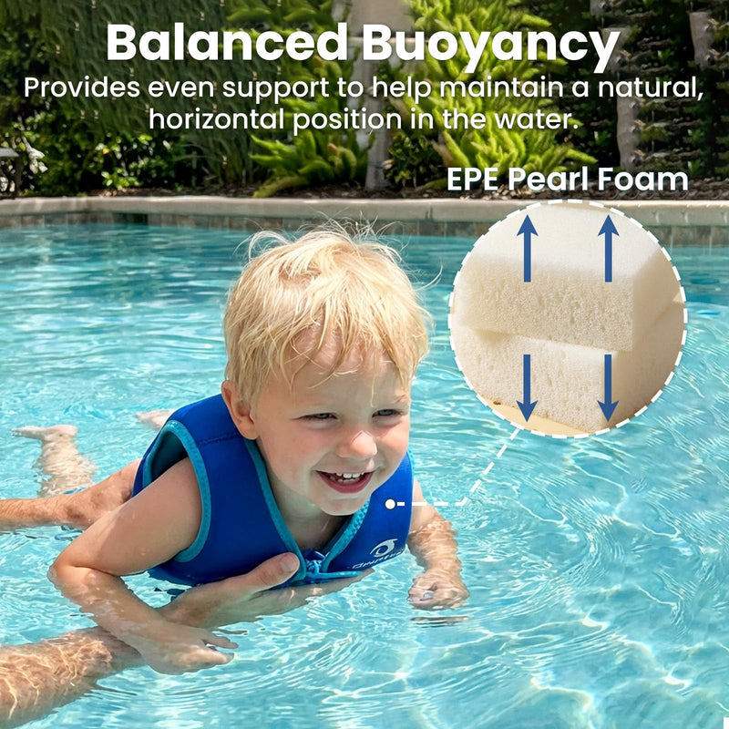 Owntop Kids Swim Vest Toddler Swim Vest with Adjustable Crotch Strap Toddler Floaties Boys Girls Buoyancy Aid for 30-40-50-60-70 Lbs Kids Royal Blue Large
