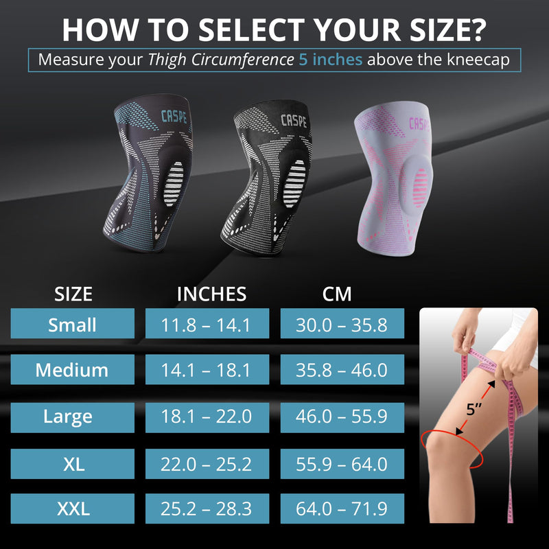 Caspe 1 Pack Compression Knee Brace for Women & Men – Pain Relief Support with Patella Gel Pads & Side Stabilizers – Knee Sleeve for Running, Workout & Arthritis (Pink, Small) Pink