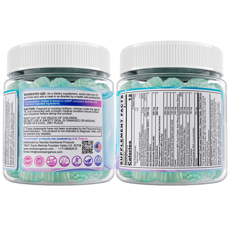 1500mg NAD+Resveratrol +Nicotinamide Riboside +Fisetin Gummies w/CoQ10, TMG | Liposomal Nad Supplement for Women,Men w/Magnesium Glycinate,Quercetin,B6&B12 for Aging Defense,Cellular Energy,Vitality-1Pcs