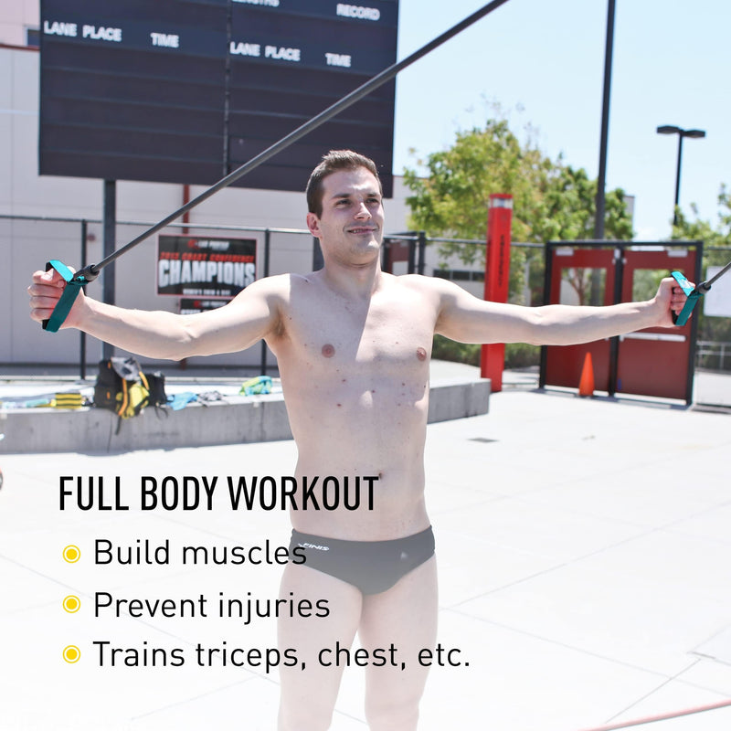 FINIS Dryland Cords - Swim Resistance Bands for Strength & Flexibility - Simulates Swim Strokes - All Ages Green - BeesActive Australia