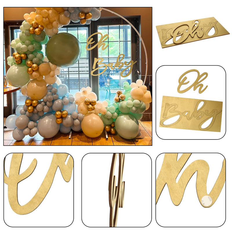Cute Oh Baby Sign - Wooden Baby Shower Sign with Gold Painted Letters - Adorable Baby Banner for Gender Reveal Party Decor, Baby Shower Decorations - Stylish Photo Backdrop for Baby Boy and Baby Girl - BeesActive Australia