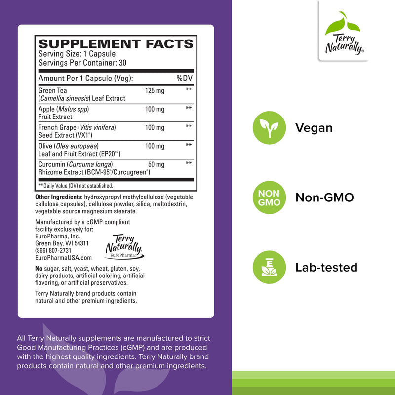 Terry Naturally Optimal Wellness - Brain Health - 30 Count | BCM-95, Curcumin, vitamin D. Immune, Respiratory and Brain Health Support.