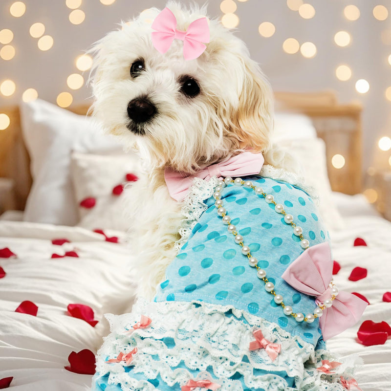 choyaxo 20pcs Dog Bows Dog Bow with Rubber Bands Puppy Hair Bows Mix Style Flower Bow for Dog Cat pink - BeesActive Australia