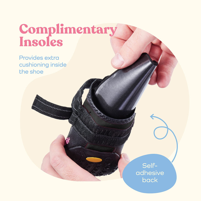 Waterproof Dog Shoes - Stylish Designed Shoes for Dogs - Dog Boots with Non-Slip Rubber Bottom Protects Paw from Hot or Cold Pavement, Dog Booties with Reflective Straps for Dogs Safety, Puppy Shoes. Black Size 7: 2.99"Width 2.95"Length - BeesActive Australia