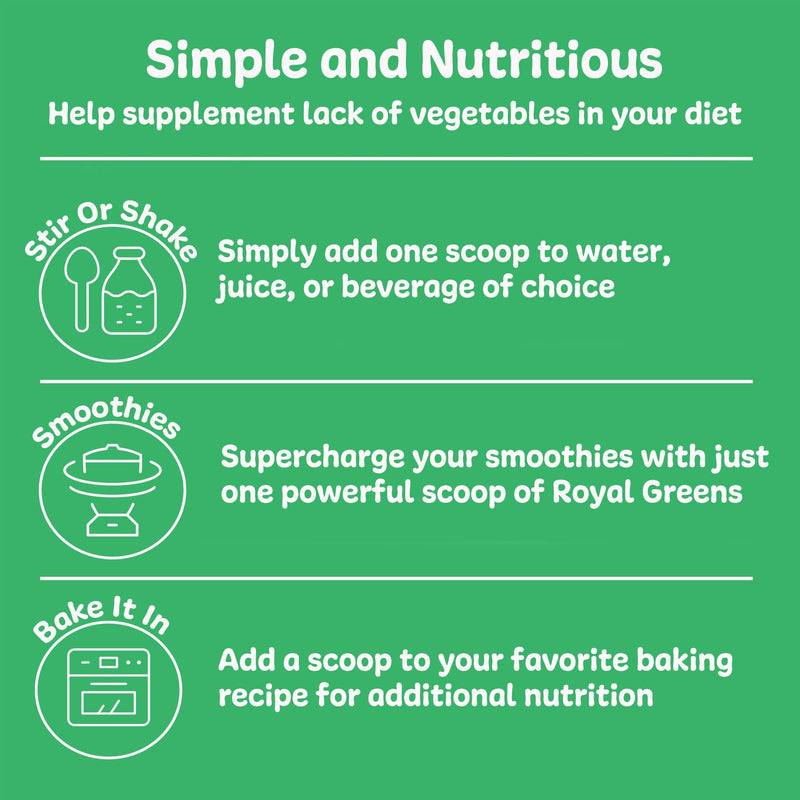 New Vitality Royal Greens Superfood Powder, 6 Powerful Blends, 30 Servings | Probiotics, Enzymes, Antioxidants, Promote Energy, Heart Health, Digestive Support