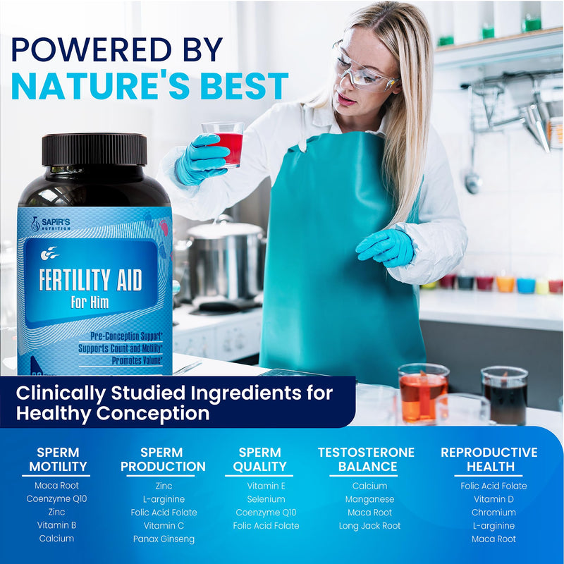 Semen Volume Booster & Male Fertility Supplement - Pre Conception for Him Sperm Health, Count, Motility & Strength with Maca, L-Arginine, Zinc, Folate Acid Prenatal Multivitamins - Erect Pills Unflavored 90 Count (Pack of 1) - BeesActive Australia