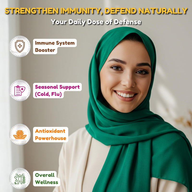 SHIFAA NUTRITION Halal Vitamin C-500 Tablets 60 Servings. Vegetarian, Non-GMO and Sugar Free Vitamin C Pills. for Seasonal and Immune Support.