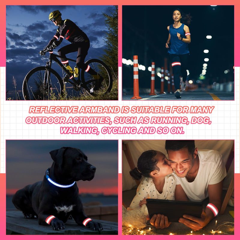 PATIKIL Reflective Bands for Wrist/Arm/Ankle/Leg, High Visibility Reflector Bands, Safety Reflector Tape Straps for Night Running Walking Black