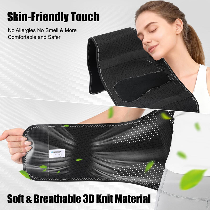 NEENCA Back Brace for Lower Back Pain with Bionic Support System, Adjustable Lumbar Support Belt for Women & Men with Lumbar Support 3D Pad, Breathable Mesh for Herniated Disc, Sciatica, Scoliosis... Medium Black-Single