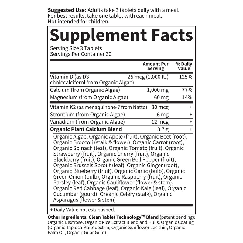 Garden of Life Calcium Supplement with Magnesium & Organic Vitamin D3 K2, Made from Whole Foods, Gluten-Free, 90 Count | Magnesium & Vitamin D3 K2, Made from Whole Foods, Gluten-Free 90 Count (Pack of 1)