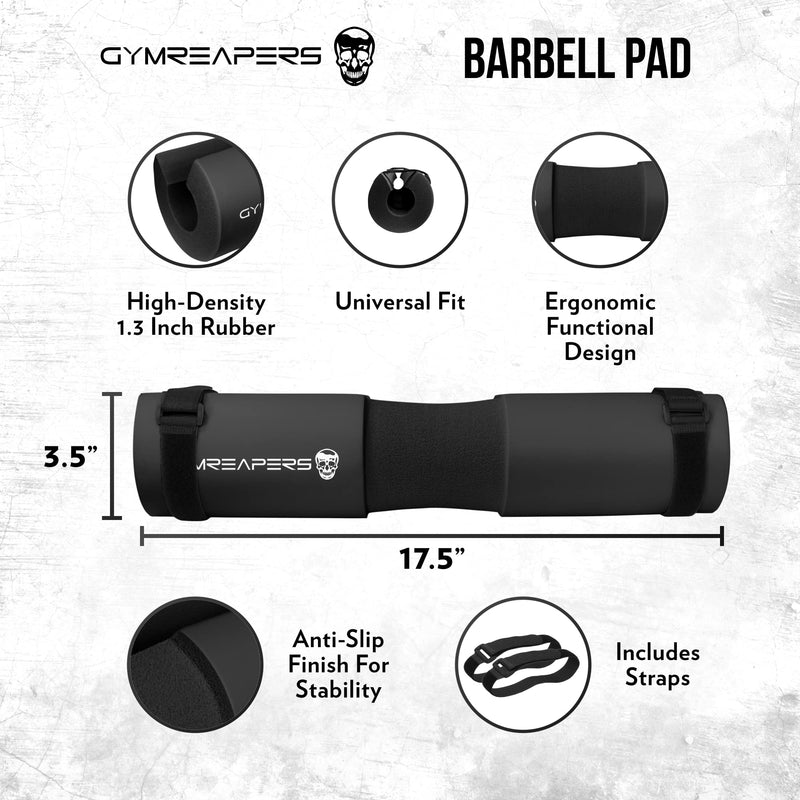 Gymreapers Barbell Squat Pad - Protective Bridge Pad For Hip Thrust, Squats, Lunges - Hip Support, Neck Protection For Bar Black - BeesActive Australia
