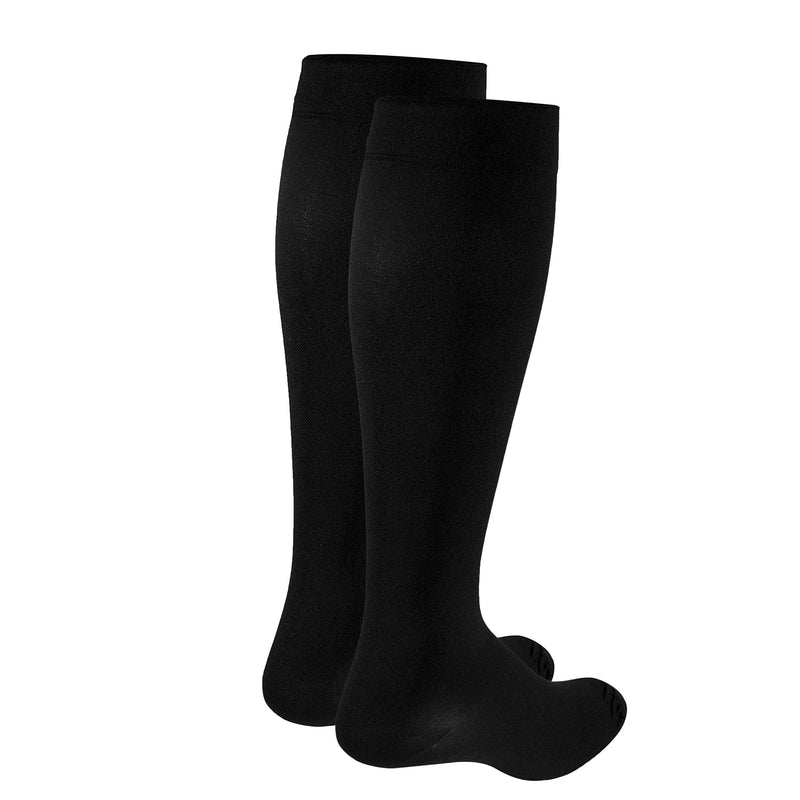 Truform Surgical Stockings, 18 mmHg Compression for Men and Women, Knee High Length, Closed Toe Black Medium (1 Pair)