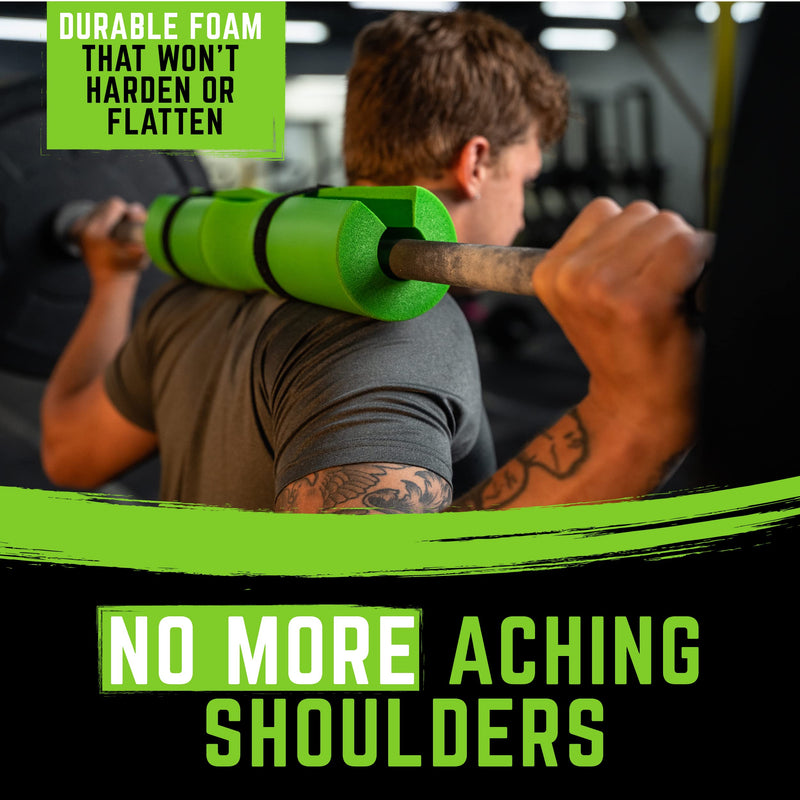 Gradient Fitness Barbell Pad - Hip Thrust & Squat Pad for Olympic & Standard Bars Green