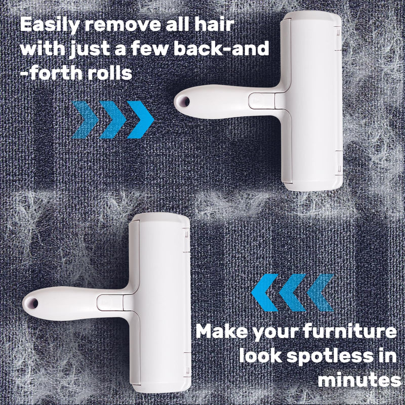 KUOGAS Pack of 2 animal hair removers, lint roller, animal hair, dog and cat hair remover, reusable lint roller, suitable for sofa, dog bed, cat bed, scratching post and carpet 2 pieces: without ears (red + blue) - BeesActive Australia