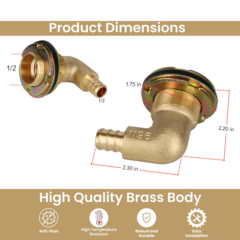 Waterline Shower Arm Elbow | Securely Mounts and Stabilizes Shower Arms and Tub Spouts | ½” PEX