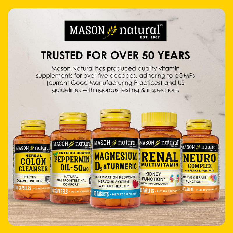 MASON NATURAL Saw Palmetto 500 mg, Supports Prostate Health & Urinary Function, 90 Capsules