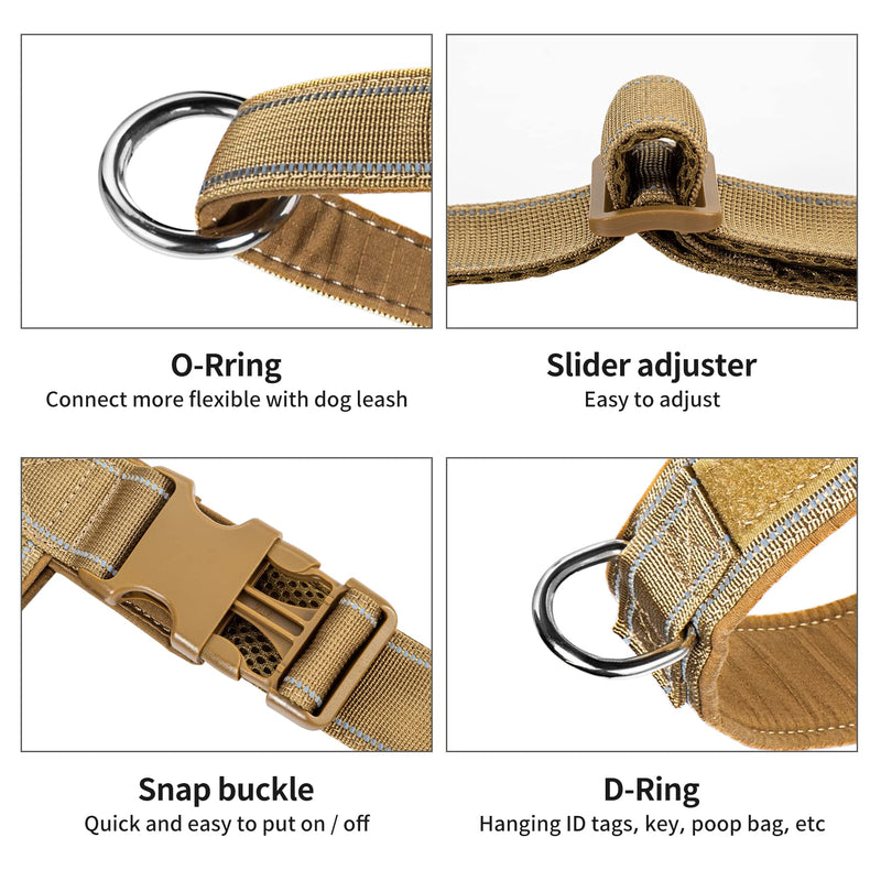No Pull Dog Harness with Soft Padded Handle,Reflective Strip Escape Proof and Quick Fit to Adjust Dog Harness,Easy for Training Walking for Small & Medium and Large Dog(Brown,L) L Brown - BeesActive Australia