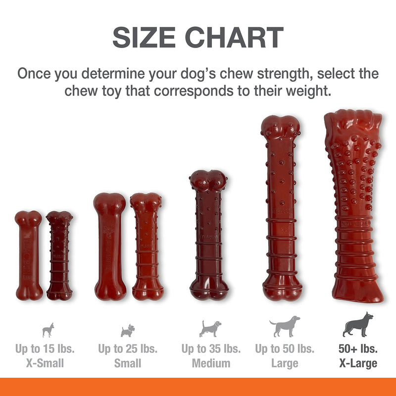Nylabone Power Chew Basted Blast Dual Flavored Dog Chew Toys for Aggressive Chewers - Durable Dog Bones with 2 Layers of Flavor - Bacon and Steak Flavor, X-Large/Souper (1 Count) X-Large/Souper (1 Count) - BeesActive Australia