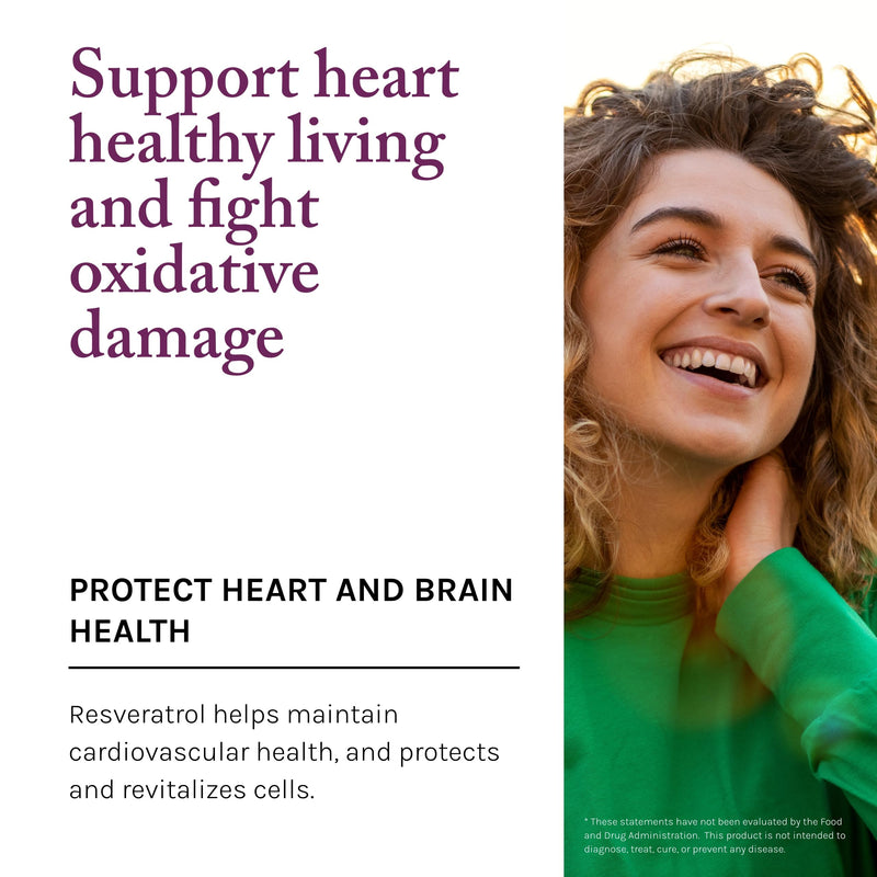 Reserveage Beauty Resveratrol 250 mg - Best Trans-Resveratrol - Vegan Antioxidant Supplement for Cellular & Heart Health - Aids Healthy Aging & Immune Health - 60 Vegetable Capsules 60 Count (Pack of 1)