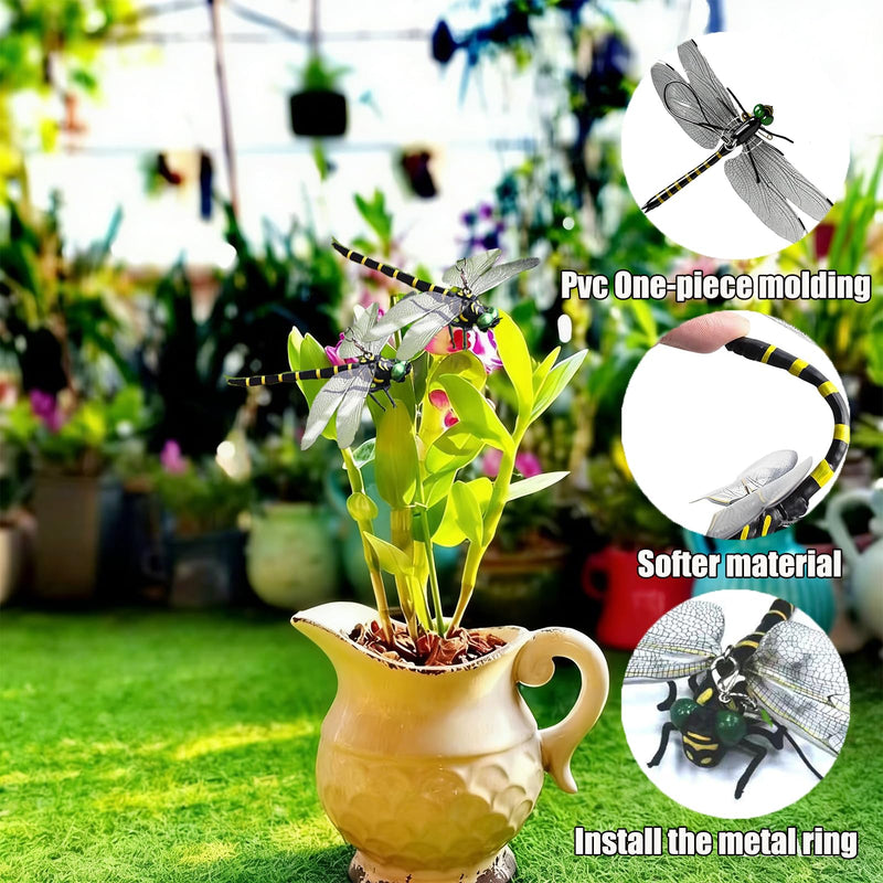 4PCS Dragonfly Clip, 3D Fake Dragonfly Clips to Keep B ugs Away,Artificial Dragon Fly for Deer and Horse,Fly Scare Devices for Indoor Outdoor
