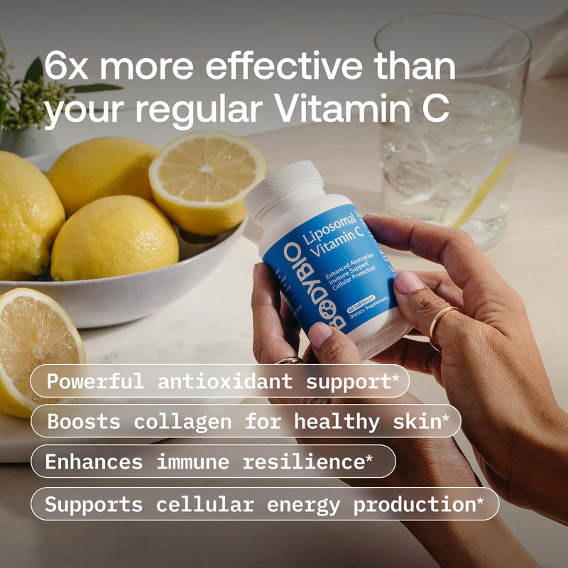 BodyBio Liposomal Vitamin C - High Absorption for Immune & Cellular Health | Pure Ascorbic Acid with Maximum Absorption