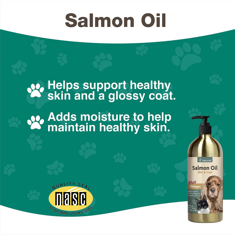 NaturVet – Salmon Oil Skin & Coat Plus Omegas | Supports Healthy Skin & Glossy Coat | Natural Source of Omega-3 & 6 Fatty Acids | for Dogs & Cats (17 oz Oil) 17 fl oz - BeesActive Australia