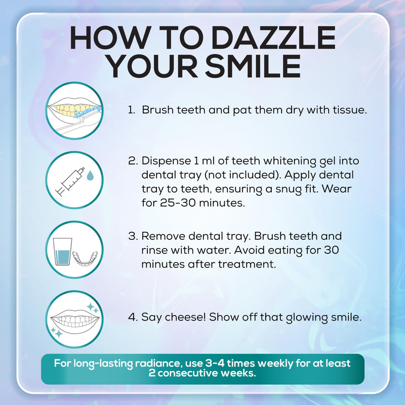 Venus Visage Teeth Whitening Gel Refill Kit Syringes (8 Pack) - 35% Carbamide Peroxide - No Sensitivity Teeth Whitening Gel for Trays - Teeth Whitening Kit Syringes for a Dazzling Smile - BeesActive Australia