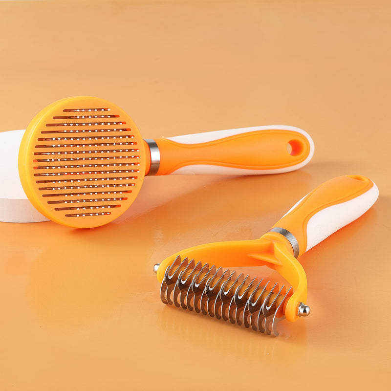 Pet Grooming Brush and Self Cleaning Slicker Brush, Dog Brush Cat Brush for Shedding, Undercoat Rake for Dogs & Cats, Deshedding Dematting Brush for Dogs & Cats, Brushes for Long Haired Pets - BeesActive Australia