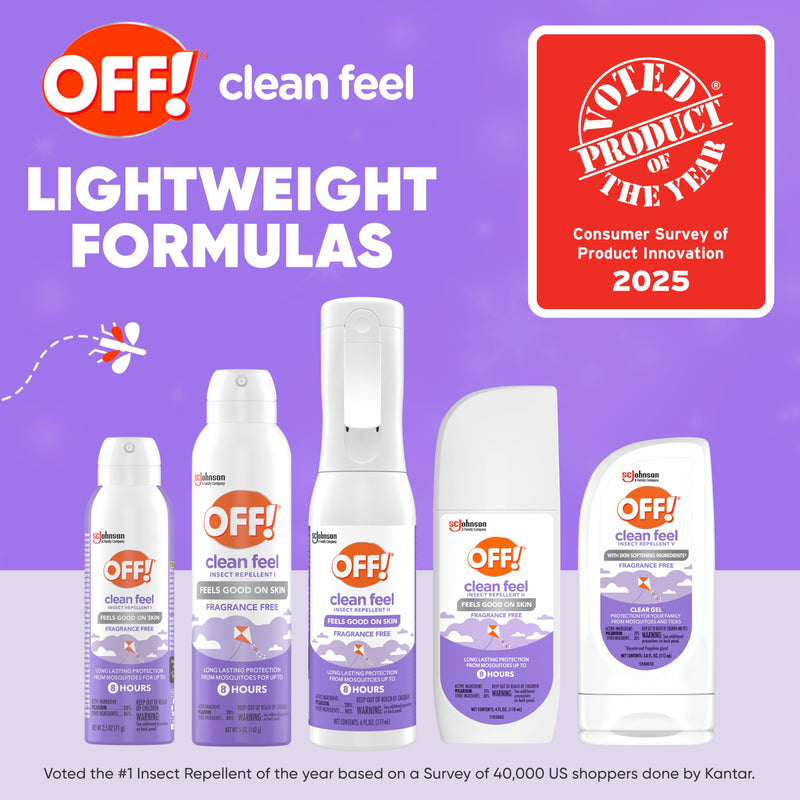 OFF! Clean Feel Insect Repellent Aerosol with 20% Picaridin, Bug Spray with Long Lasting Protection from Mosquitoes, Feels Good on Skin, 7.5 oz - BeesActive Australia