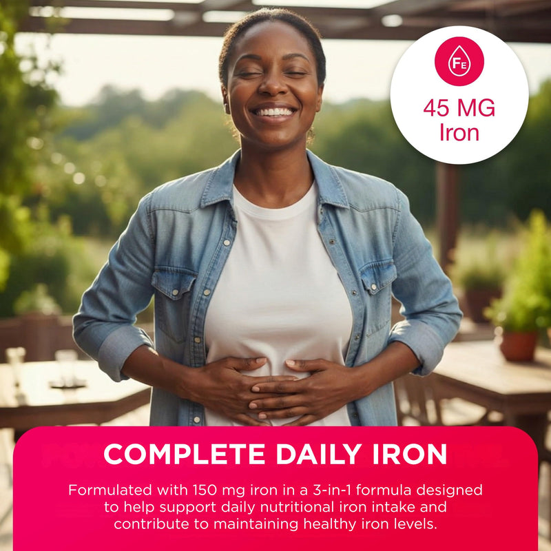 Pharmaris i-max Maintenance Iron Supplement, 45mg Elemental Iron-Polyschaccaride Complex + Vitamin C & B12, Iron Supplement for Women & Men, No Artificial Dyes, Orange Flavor, 100 Chewable Tablets