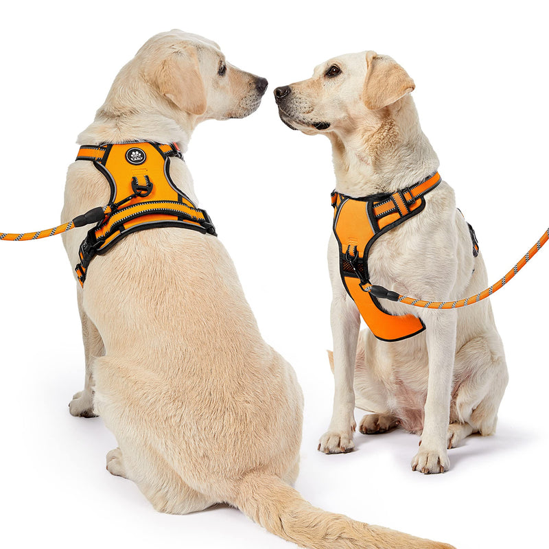 NESTROAD Dog Harness Small Dogs Orange, Anti Pull Harness Padded Chest Harness for Small Dogs, Size S Neck Circumference 28~38CM Chest Circumference 38~53CM, Reflective Strips Chest Harness Dog [S] Neck 28-38CM Chest 38-53CM - BeesActive Australia